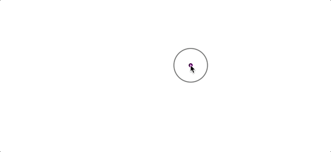 our custom cursor in action