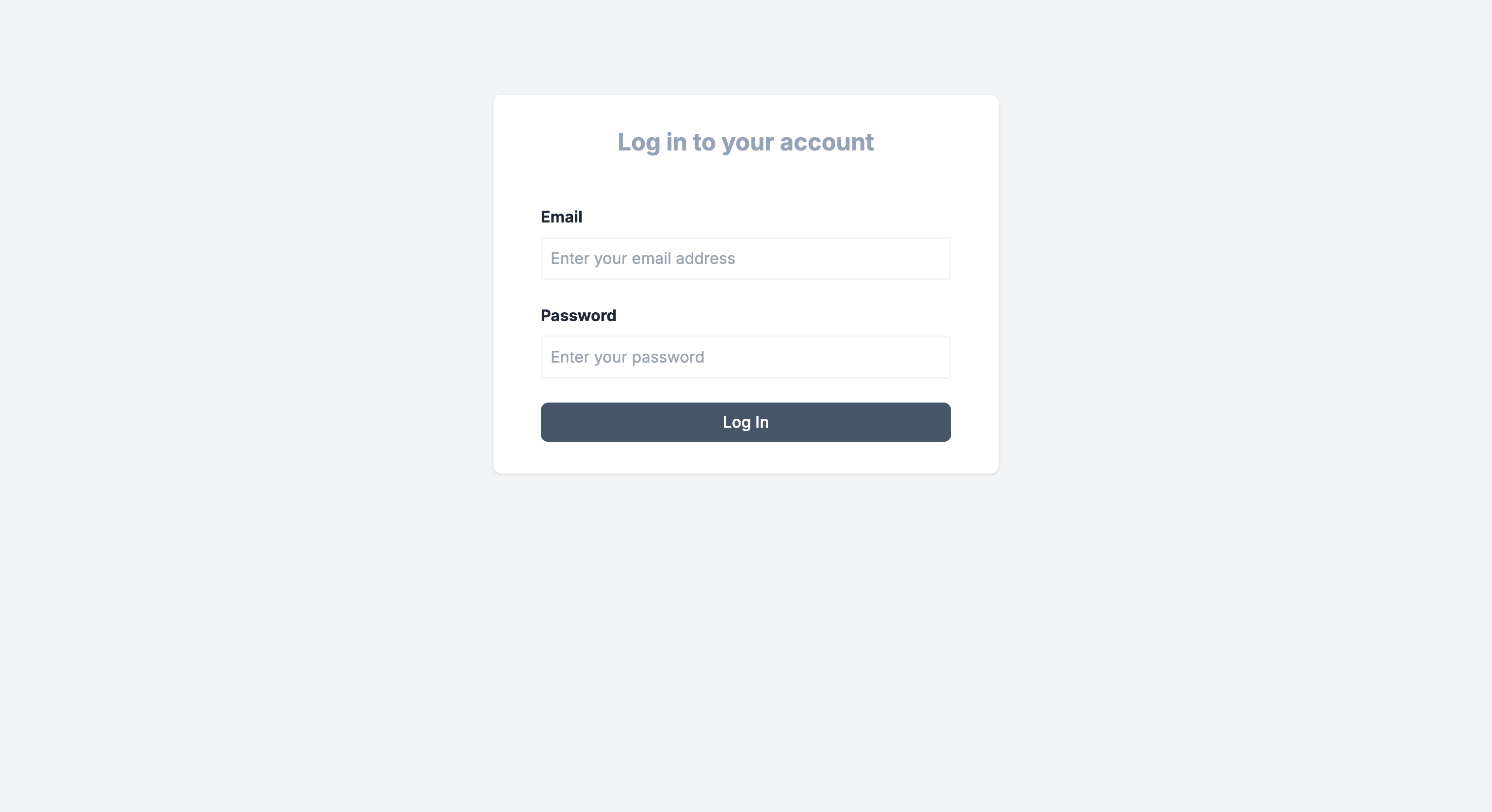 login page