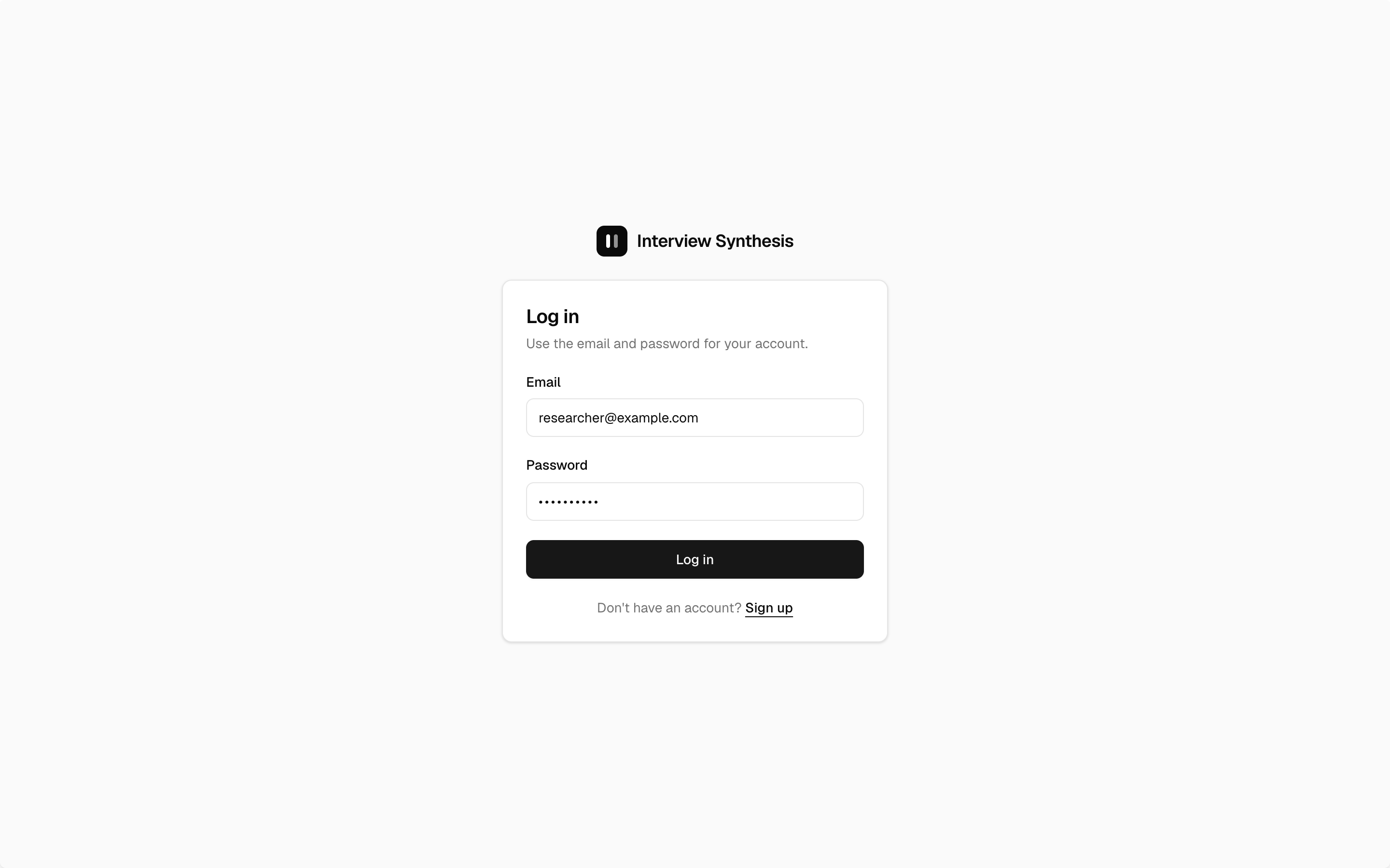 Claude Design: log in screen, frame 01a