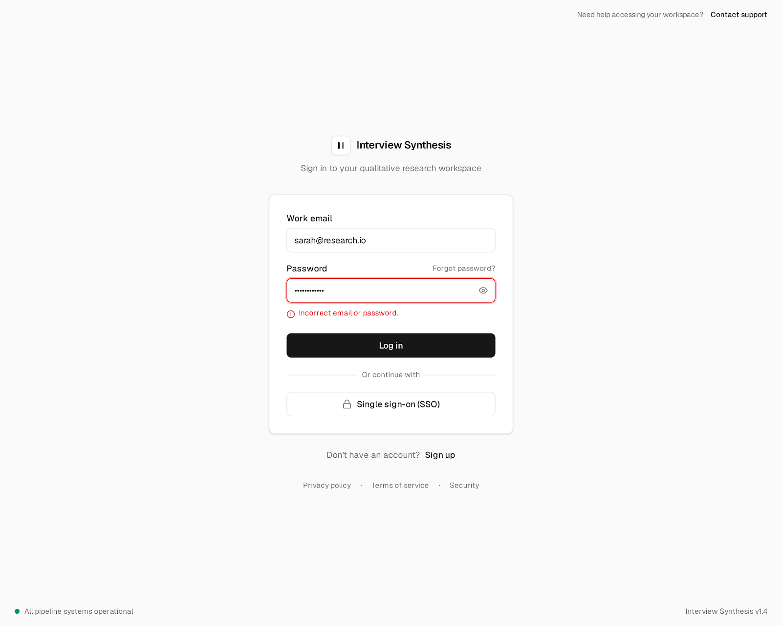 Google Stitch E2: log in screen