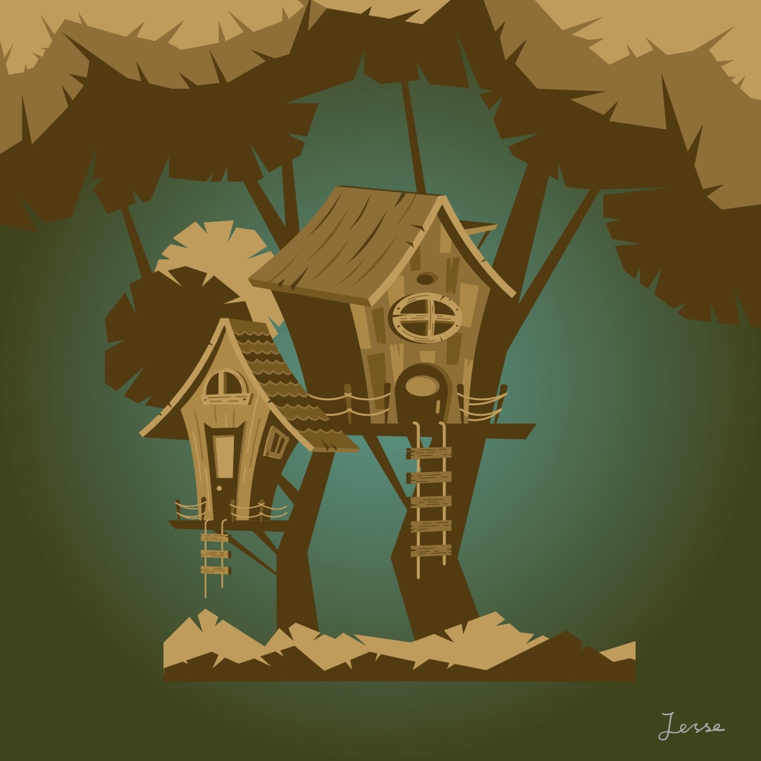 illustration of Treasure and Pleasure: tree house