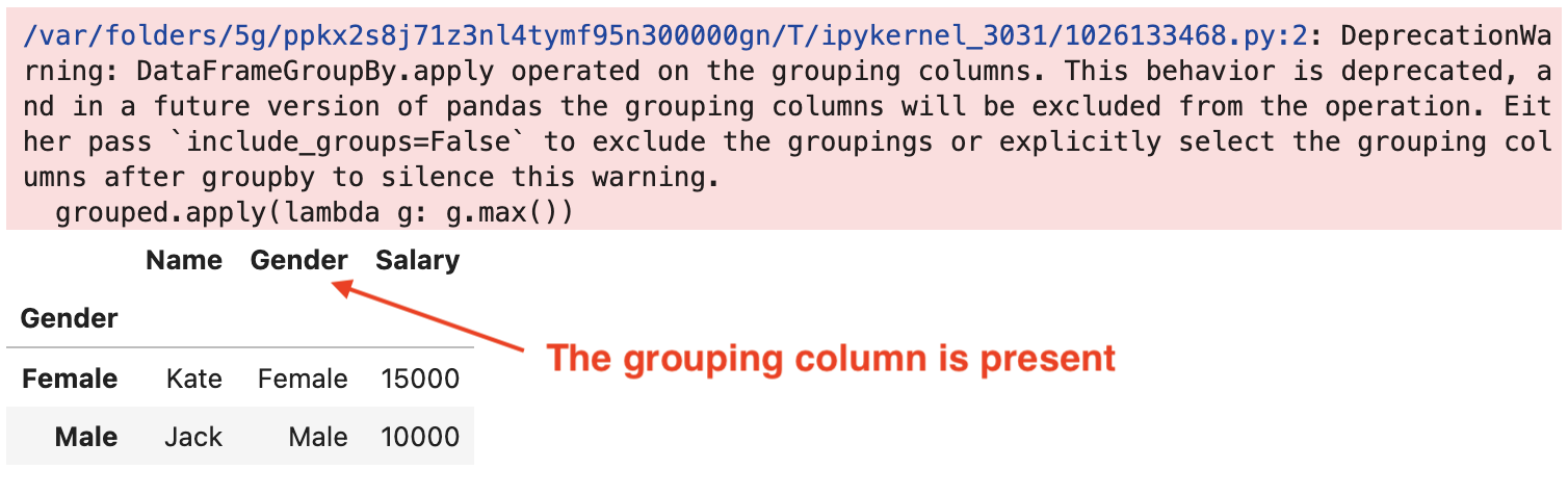 DeprecationWarning: DataFrameGroupBy.apply operated on the grouping columns